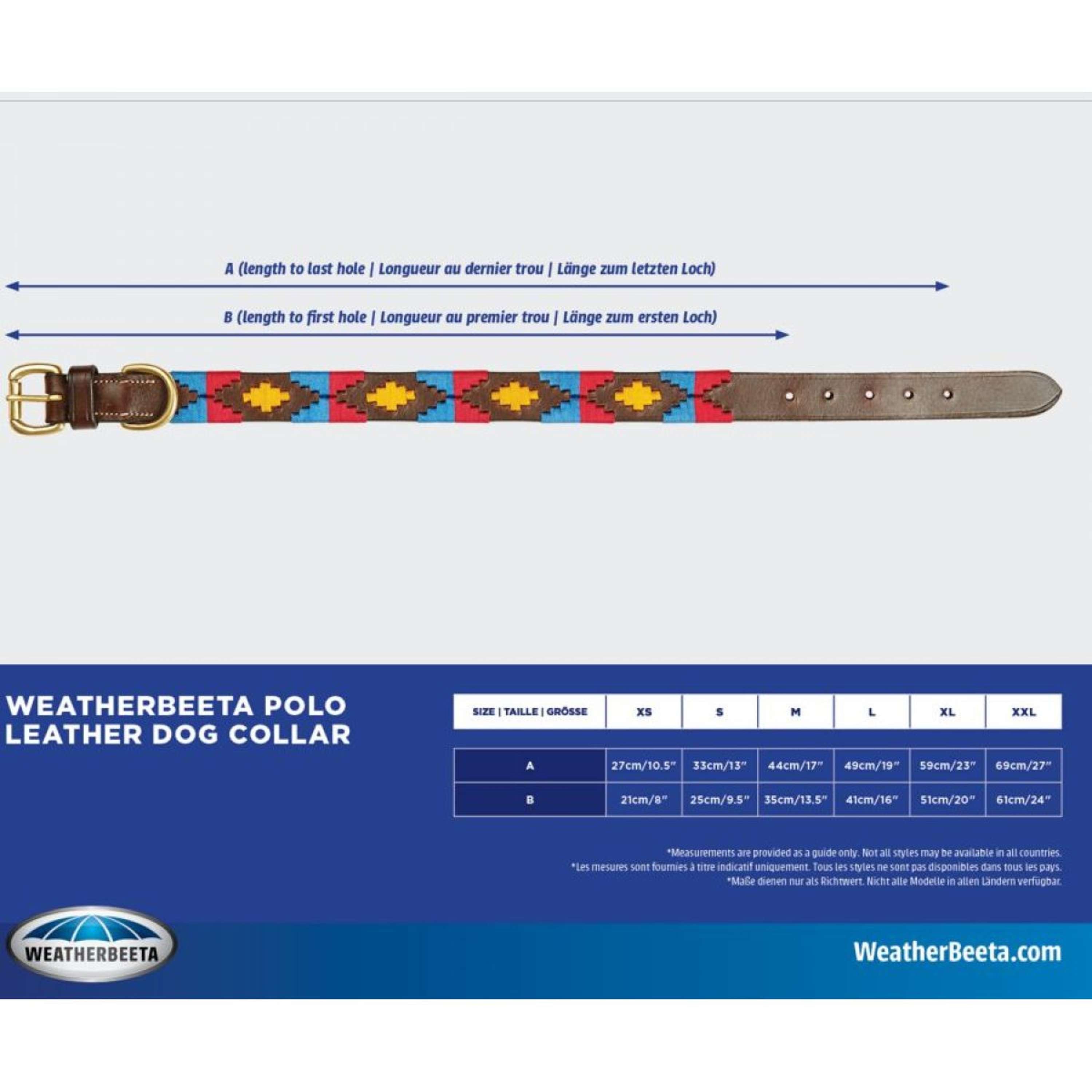 WeatherBeeta Collier Polo Cuir Cowdray Brown/Bleu/Bleu