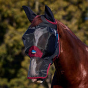 WeatherBeeta Masque Anti-Mouches ComFiTec Fine avec Oreilles et Nez Black/Burgundy