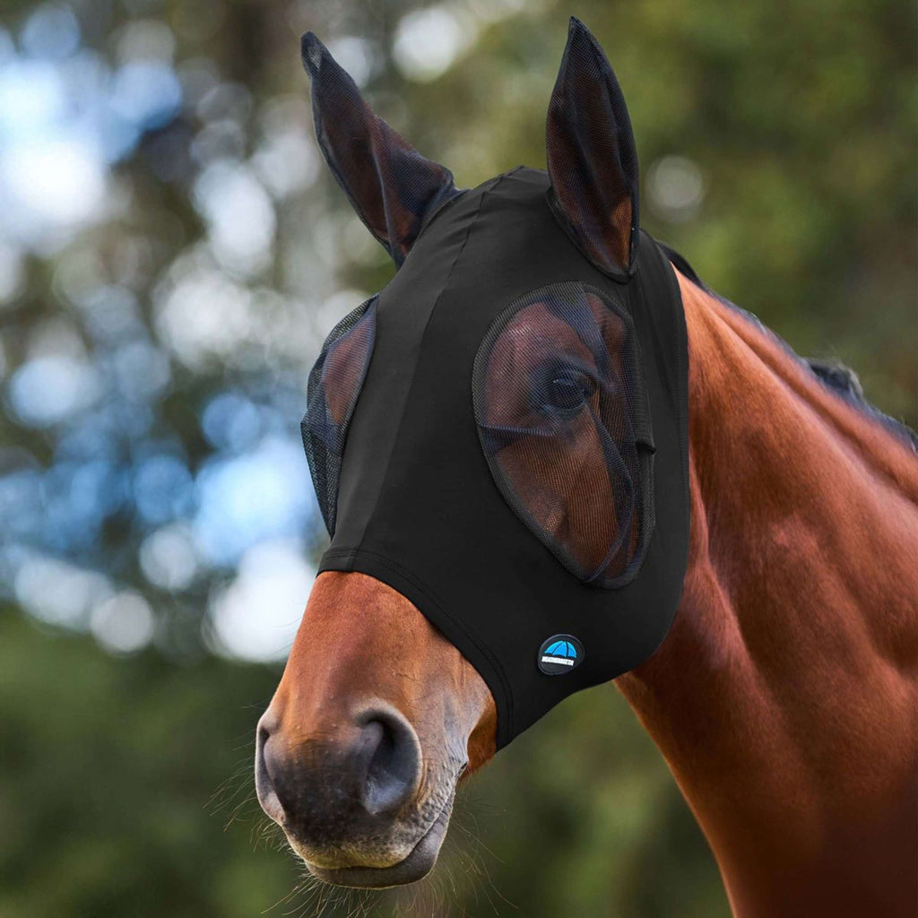 WeatherBeeta Masque Anti-Mouches ComFiTec Stretch avec Oreilles Noir/Noir