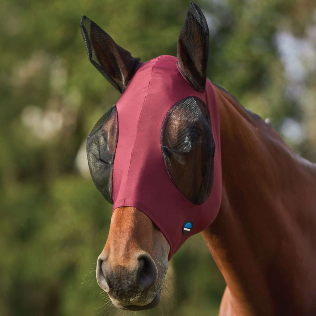 WeatherBeeta Masque Anti-Mouches ComFiTec Stretch avec Oreilles Bordeaux/Noir