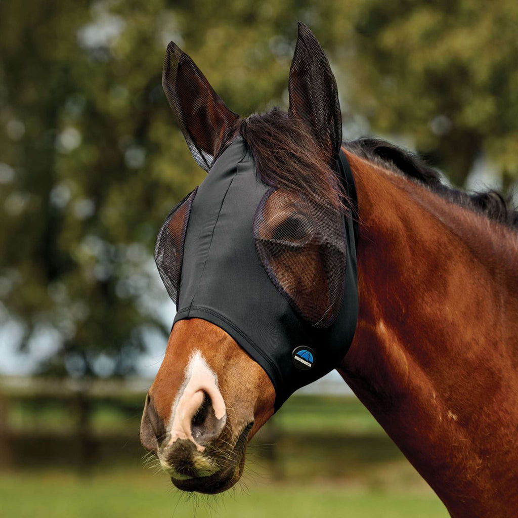 WeatherBeeta Masque Anti-Mouches ComFiTec Deluxe Stretch avec Oreilles Noir/Noir
