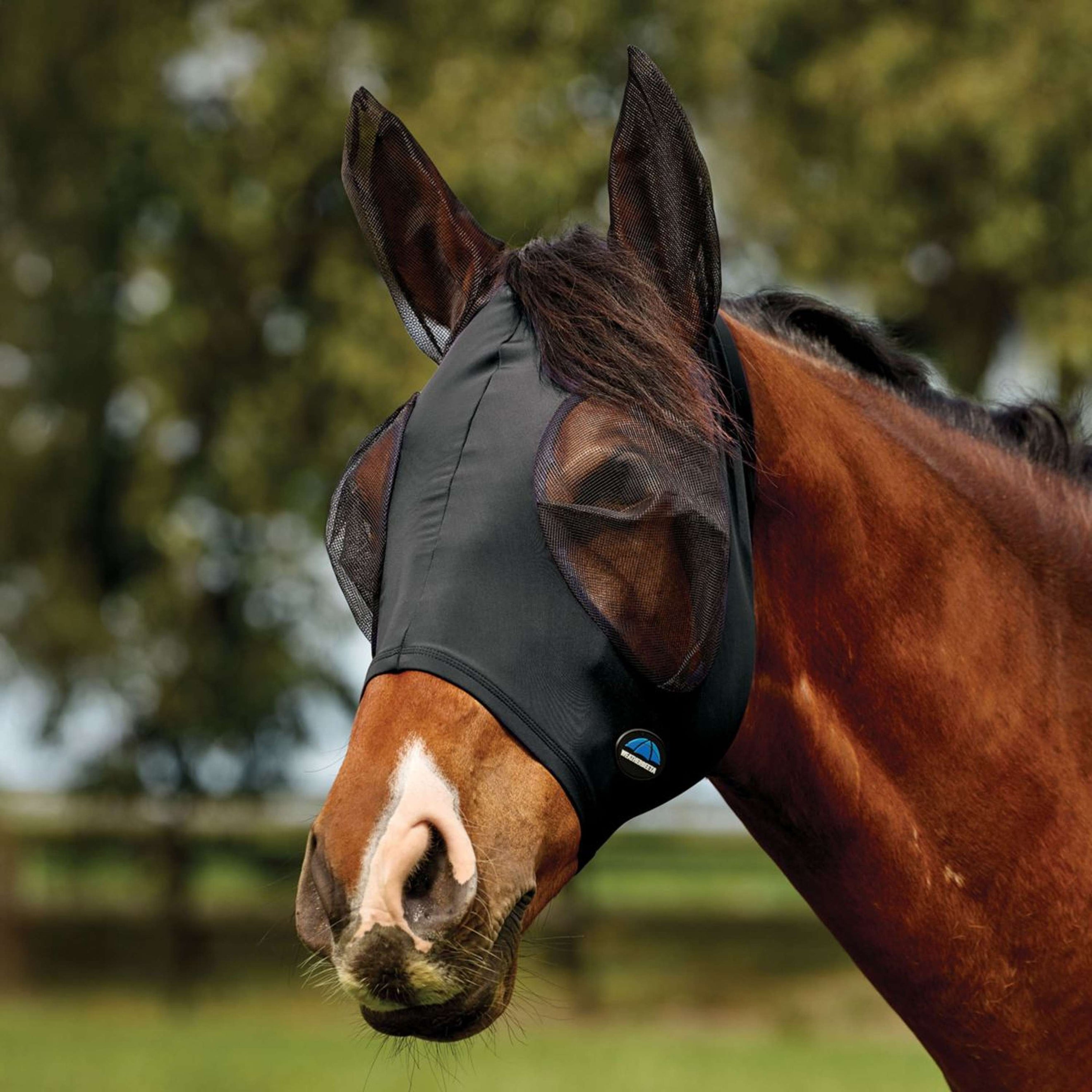 WeatherBeeta Masque Anti-Mouches ComFiTec Deluxe Stretch avec Oreilles Noir/Noir